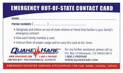 ER™ Out-of-State Contact Card