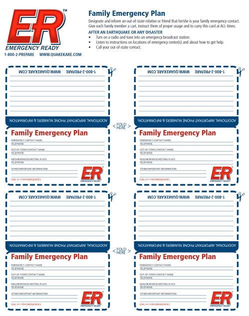 Click To Download Family Emergency Plan Template